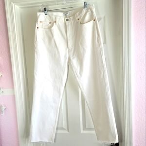 Re/done White Jeans 70s Stove‎ Pipe Size 31 High Rise Redone denim